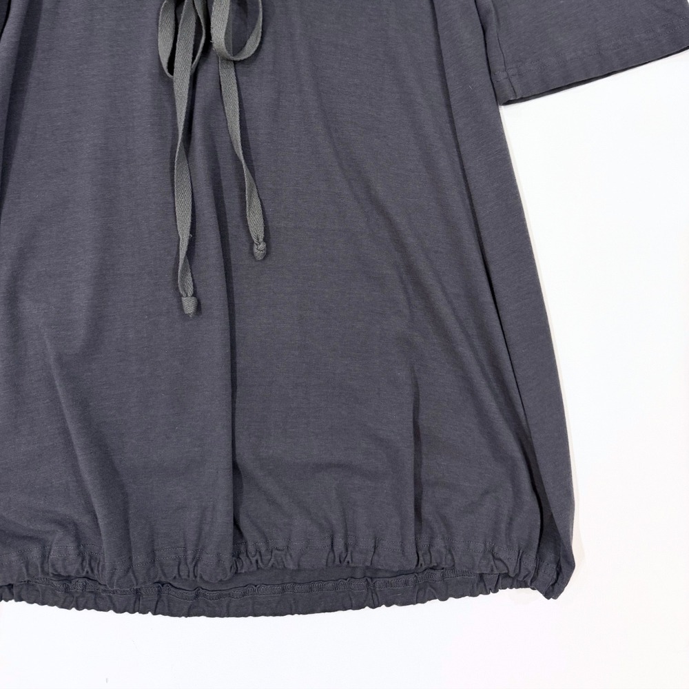 Bryn Walker Bubble Hem Dress Charcoal Gray Bamboo Medium Quiet Luxury Lagenlook - Picture 5 of 8